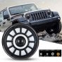 Allextreme EX7WH11 75W LED Headlight with Hi/Low Beam Angel Eye Lamp 7-inch Full Ring Compatible with Bullet Jeep (Pack of 1, White & Yellow)