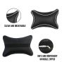 Allextreme EXNP008 PU Leather Car Neck Rest Pillows Headrest Cushions Set for all Cars Travel Seat (2 PCS) (Model 6, Black & White)