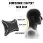 Allextreme EXNP008 PU Leather Car Neck Rest Pillows Headrest Cushions Set for all Cars Travel Seat (2 PCS) (Model 6, Black & White)