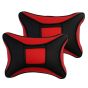 Allextreme EXNP005 PU Leather Car Neck Rest Pillows Headrest Cushions Set for all Cars Travel Seat (2 PCS) (Model 4, Random Color)