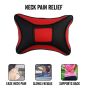 Allextreme EXNP005 PU Leather Car Neck Rest Pillows Headrest Cushions Set for all Cars Travel Seat (2 PCS) (Model 4, Random Color)