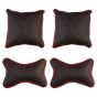 AllExtreme EXNP009 PU Leather Car Neck Rest Pillows Headrest Cushions Set for all Cars Travel Seat (4 PCS)
