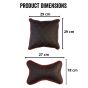 AllExtreme EXNP009 PU Leather Car Neck Rest Pillows Headrest Cushions Set for all Cars Travel Seat (4 PCS)