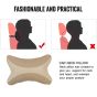 Allextreme EXNP003 PU Leather Car Neck Rest Pillows Headrest Cushions Set for all Cars Travel Seat (2 PCS) (Model 3, Beige & Cream)