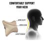 Allextreme EXNP003 PU Leather Car Neck Rest Pillows Headrest Cushions Set for all Cars Travel Seat (2 PCS) (Model 3, Beige & Cream)