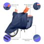 Allextreme L-7011 Full Bike Body Cover Water Resistant Dustproof Rustproof UV Protection Cover Compatible for Pulsar above 180cc and Upto Royal Enfield Bullet Size (Navy Blue & Orange, Large)