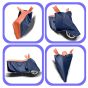 Allextreme L-7011 Full Bike Body Cover Water Resistant Dustproof Rustproof UV Protection Cover Compatible for Pulsar above 180cc and Upto Royal Enfield Bullet Size (Navy Blue & Orange, Large)