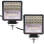 AllExtreme EX126W2 42 LED Fog Light Waterproof Square Led Flood Lamp Offroad Driving Work Light for Bikes Cars and Motorcycle (126W, White Light, 2 Pcs)