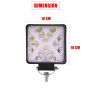 Allextreme EX16WY1 16 LED Fog Light Waterproof Square Led Flood Lamp Offroad Driving Work Light for Bikes Cars and Motorcycle (48W, Yellow & White Light, 1 Pc)