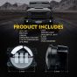 Allextreme EXT4LF2 4 Inch Full Ring Round White LED Fog Light Bumper with Hi/Low Beam Angel Eye Lamp Compatible with Wrangler (30W, 2 Pcs)