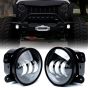 Allextreme EXT4LF2 4 Inch Full Ring Round White LED Fog Light Bumper with Hi/Low Beam Angel Eye Lamp Compatible with Wrangler (30W, 2 Pcs)
