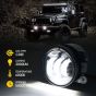 Allextreme EXT4LF2 4 Inch Full Ring Round White LED Fog Light Bumper with Hi/Low Beam Angel Eye Lamp Compatible with Wrangler (30W, 2 Pcs)
