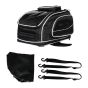 Allextreme EXFTB06 Magnetic Fuel Tank Bag with Night Reflectors & Rain Cover Multi-Pocket Storage Compartments Universal Fit Accessory for All Motorcycles Bike (Black)