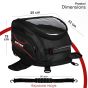 Allextreme EXFTB07 Magnetic Tank Bag for Bike Universal Fit Motorcycle Storage with Rain Cover, Strong Magnets & Multi-Pocket Design Travel Riding Gear for Daily Commute & Touring (15L, Black)