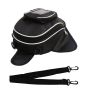 Allextreme EXFTB12 Magnetic Fuel Tank Bag with Night Reflectors & Rain Cover Multi-Pocket Storage Compartments Universal Fit Accessory for All Motorcycles Bike (Black)
