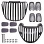 Allextreme EXPVC01 PVC Front Head Light, Tail Light & Indicator Grill Cover Set Compatible With Hero Passion (Black)