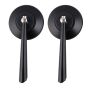 AllExtreme EXSM01B Round Rear View Side Mirrors with Adjustable Rotatable Handlebars Compatible With All Bikes (Black)