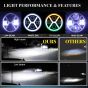 Allextreme EX7I4L2 7 Inch Led Round Headlight with Full Ring Tricolor DRL Angel Eyes & Hi/Low Beam Compatible with, Jeep & Harley Davidson (75W, 2 Pcs)