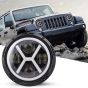 Allextreme EX7I4L2 7 Inch Led Round Headlight with Full Ring Tricolor DRL Angel Eyes & Hi/Low Beam Compatible with, Jeep & Harley Davidson (75W, 2 Pcs)