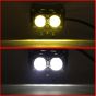 Allextreme EXT20F2 LED Fog Light Spot Beam 20W Projector Lens Heavy Duty Waterproof Driving Lamp for Motorcycle Bike Car SUV (2 Pcs, Yellow & White)