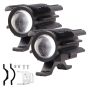 Allextreme EXT30F2 LED Fog Light Spot Beam 20W Projector Lens Heavy Duty Waterproof Driving Lamp for Motorcycle Bike Car SUV (2 Pcs, Yellow & White)
