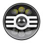 Allextreme EX07HL1 7 Inch Round White LED Headlight with Hi/Low Beam Amber & White Angel Eye Lamp Compatible with Bullet, Harley Davidson Jeep Wrangler (75W, 1 Pc)