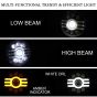 Allextreme EX07HL1 7 Inch Round White LED Headlight with Hi/Low Beam Amber & White Angel Eye Lamp Compatible with Bullet, Harley Davidson Jeep Wrangler (75W, 1 Pc)