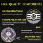 Allextreme EX07HL1 7 Inch Round White LED Headlight with Hi/Low Beam Amber & White Angel Eye Lamp Compatible with Bullet, Harley Davidson Jeep Wrangler (75W, 1 Pc)
