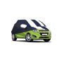 Allextreme CB5005 Car Body Cover Compatible with Chevrolet Beat Custom Fit Dustproof UV Heat Resistant Indoor Outdoor Body Protection (Navy Blue & White with Mirror)