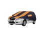 Allextreme SF5003 Car Body Cover Compatible with Skoda Fabia Custom Fit Dustproof UV Heat Resistant Indoor Outdoor Body Protection (Navy Blue & Orange with Mirror)