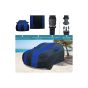 Allextreme DG5002 Car Body Cover Compatible with Datsun Go Custom Fit Dustproof UV Heat Resistant Indoor Outdoor Body Protection (Navy Blue & Blue with Mirror)