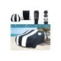 Allextreme DG5005 Car Body Cover Compatible with Datsun Go Custom Fit Dustproof UV Heat Resistant Indoor Outdoor Body Protection (Navy Blue & White with Mirror)