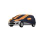 Allextreme MSU5003 Car Body Cover Compatible with Maruti Suzuki Old Swift Custom Fit Dustproof UV Heat Resistant Indoor Outdoor Body Protection (Navy Blue & Orange with Mirror)