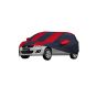 Allextreme MSU5004 Car Body Cover Compatible with Maruti Suzuki Old Swift Custom Fit Dustproof UV Heat Resistant Indoor Outdoor Body Protection (Navy Blue & Red with Mirror)