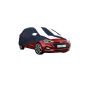 Allextreme HIT5005 Car Body Cover Compatible with Hyundai i20 Active Custom Fit Dustproof UV Heat Resistant Indoor Outdoor Body Protection (Navy Blue & White with Mirror)