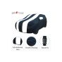 Allextreme CZ5005 Car Body Cover Compatible with City ZX Custom Fit Dustproof UV Heat Resistant Indoor Outdoor Body Protection (Navy Blue & White with Mirror)