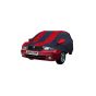 Allextreme MSS5004 Car Body Cover Compatible with Maruti Suzuki Esteem Custom Fit Dustproof UV Heat Resistant Indoor Outdoor Body Protection (Navy Blue & Red with Mirror)