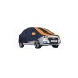 Allextreme HXS5003 Car Body Cover Compatible with Hyundai Xcent Custom Fit Dustproof UV Heat Resistant Indoor Outdoor Body Protection (Navy Blue & Orange with Mirror)