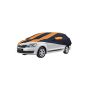 Allextreme SRE5003 Car Body Cover Compatible with Skoda Rapid Custom Fit Dustproof UV Heat Resistant Indoor Outdoor Body Protection (Navy Blue & Orange with Mirror)