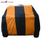 Allextreme KSG5003 Car Body Cover Compatible with Kia Sonet Custom Fit Dustproof UV Heat Resistant Indoor Outdoor Body Protection (Navy Blue & Orange with Mirror)