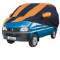 Allextreme MEG5003 Car Body Cover Compatible with Maruti Suzuki Eeco Custom Fit Dustproof UV Heat Resistant Indoor Outdoor Body Protection (Navy Blue & Orange with Mirror)