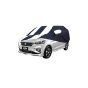 Allextreme MSP5005 Car Body Cover Compatible with Maruti Suzuki Ertiga Custom Fit Dustproof UV Heat Resistant Indoor Outdoor Body Protection (Navy Blue & White with Mirror)