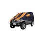 Allextreme JJP5003 Car Body Cover Compatible with Jeep Custom Fit Dustproof UV Heat Resistant Indoor Outdoor Body Protection (Navy Blue & Orange with Mirror)