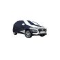 Allextreme HKP5005 Car Body Cover Compatible with Hyundai Kona Custom Fit Dustproof UV Heat Resistant Indoor Outdoor Body Protection (Navy Blue & White with Mirror)