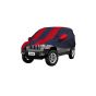 Allextreme JJP5004 Car Body Cover Compatible with Jeep Custom Fit Dustproof UV Heat Resistant Indoor Outdoor Body Protection (Navy Blue & Red with Mirror)