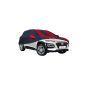 Allextreme HKP5004 Car Body Cover Compatible with Hyundai Kona Custom Fit Dustproof UV Heat Resistant Indoor Outdoor Body Protection (Navy Blue & Red with Mirror)