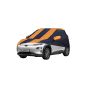 Allextreme HKP5003 Car Body Cover Compatible with Hyundai Kona Custom Fit Dustproof UV Heat Resistant Indoor Outdoor Body Protection (Navy Blue & Orange with Mirror)