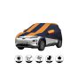 Allextreme HKP5003 Car Body Cover Compatible with Hyundai Kona Custom Fit Dustproof UV Heat Resistant Indoor Outdoor Body Protection (Navy Blue & Orange with Mirror)