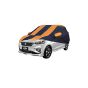Allextreme MSP5003 Car Body Cover Compatible with Maruti Suzuki Ertiga Custom Fit Dustproof UV Heat Resistant Indoor Outdoor Body Protection (Navy Blue & Orange with Mirror)