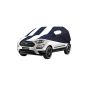 Allextreme MEP5005 Car Body Cover Compatible with Ford Eco Sport Custom Fit Dustproof UV Heat Resistant Indoor Outdoor Body Protection (Navy Blue & White with Mirror)